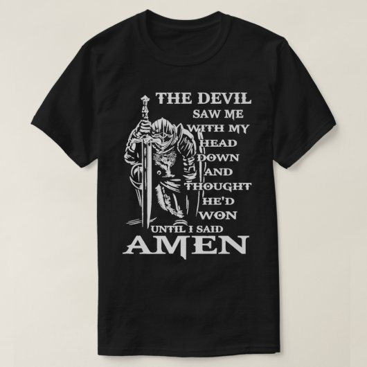 Knight Templar Kneeling Devil sah mich mit meinem  T-Shirt (Design vorne)