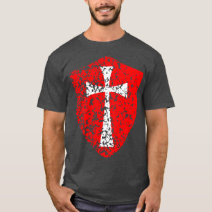 Knight Templar Kreuzfahrer erschüttertes Rotes Kre T-Shirt