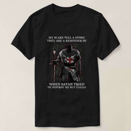 Knight Templar meine Narben erzählen eine Geschich T-Shirt (Design vorne)