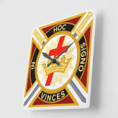 Knight Templar Quadratische Wanduhr (Winkel)