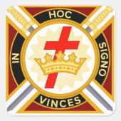Knight Templar Quadratischer Aufkleber (Vorderseite)