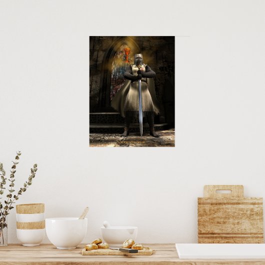 Knight Templar und Heiliger Gral Poster (Küche)