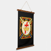 Knight Templar Wandteppich Mit Holzrahmen (Gewinkelt)