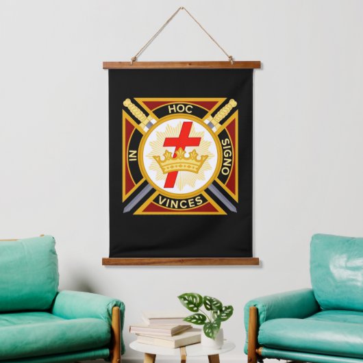 Knight Templar Wandteppich Mit Holzrahmen (Wohnzimmer)