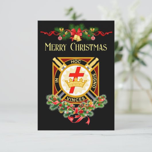 Knight Templar Weihnachtskarte Ankündigung (Stehend Vorderseite)