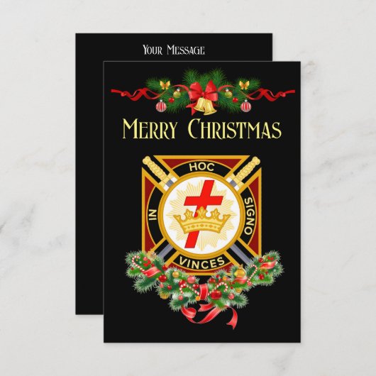 Knight Templar Weihnachtskarte Ankündigung (Vorne/Hinten)