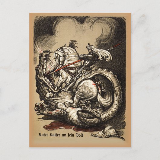 Knight vs. Dragon Postkarte (Vorderseite)