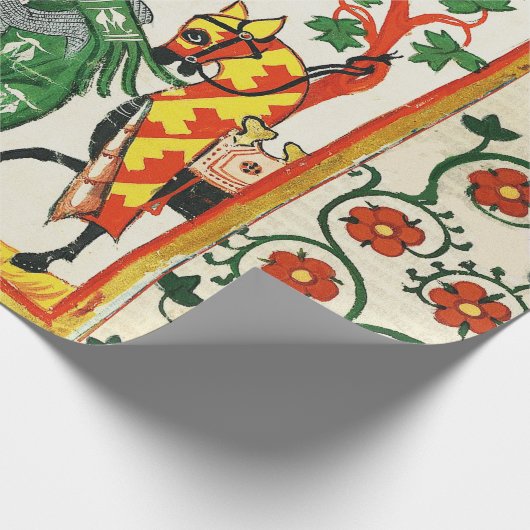 KNIGHT WIRD VON SEINER LADY BEWAHRT, MITTELALTERLI GESCHENKPAPIER (Ecke)