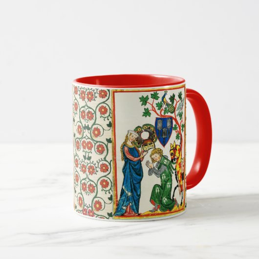 KNIGHT WIRD VON SEINER LADY BEWAHRT, MITTELALTERLI TASSE (VorderseiteRechts)