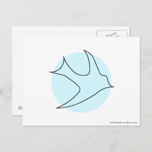 Knightingales Postcard (blau) Postkarte (Vorne/Hinten)