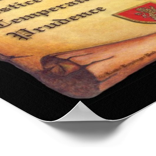 Knightly Virtutly Scroll Poster (Ecke)