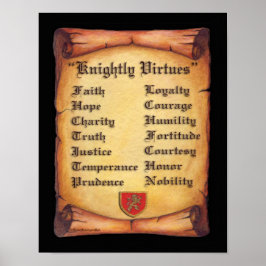 Knightly Virtutly Scroll Poster