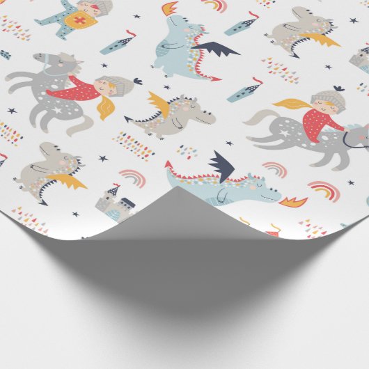 Knights & Dragons Geschenkpapier (Ecke)