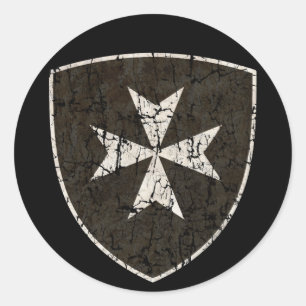 Knights Hospitaller Cross, Not Runder Aufkleber