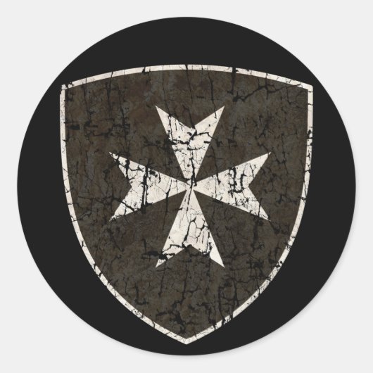 Knights Hospitaller Cross, Not Runder Aufkleber (Vorderseite)