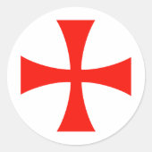 Knights_Templar_Cross Runder Aufkleber (Vorderseite)