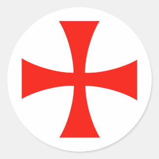 Knights_Templar_Cross Runder Aufkleber