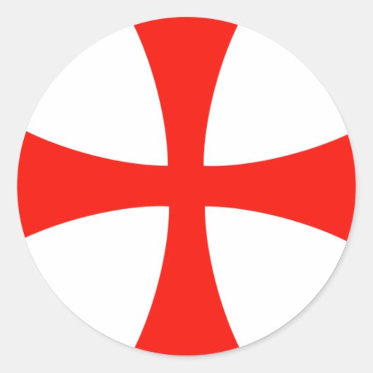 Knights_Templar_Cross Runder Aufkleber (Vorderseite)