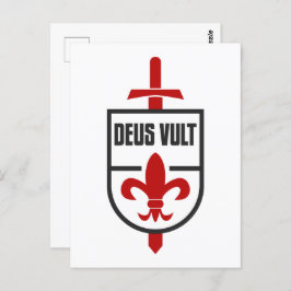 Knights Templar Kreuzfahrer DEUS VULT God Wills It Postkarte