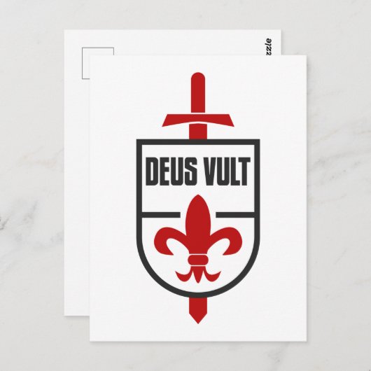 Knights Templar Kreuzfahrer DEUS VULT God Wills It Postkarte (Vorne/Hinten)