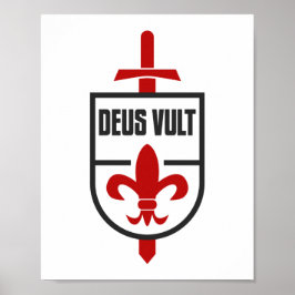 Knights Templar MOTTO DEUS VULT Poster