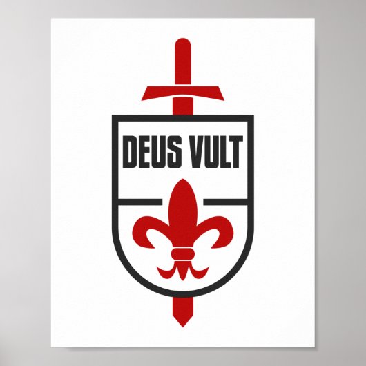 Knights Templar MOTTO DEUS VULT Poster (Vorne)