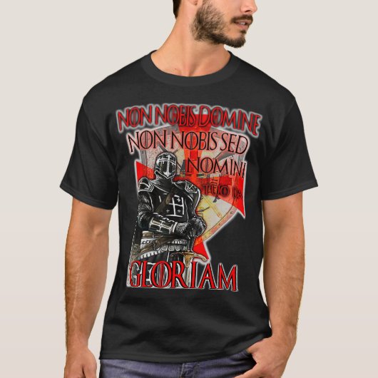 Knights Templar Non Nobis Gloriam Crusader Cross h T-Shirt (Vorderseite)