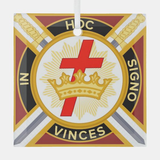Knights Templar Ornament Aus Glas (Vorderseite)