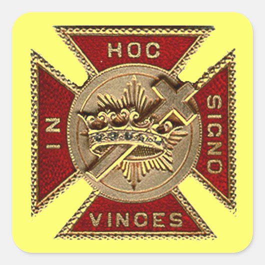 KNIGHTS TEMPLAR QUADRATISCHER AUFKLEBER (Vorderseite)