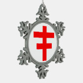 KNIGHTS TEMPLAR SCHNEEFLOCKEN Zinn-Ornament (Links)
