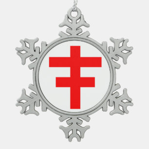 KNIGHTS TEMPLAR SCHNEEFLOCKEN Zinn-Ornament