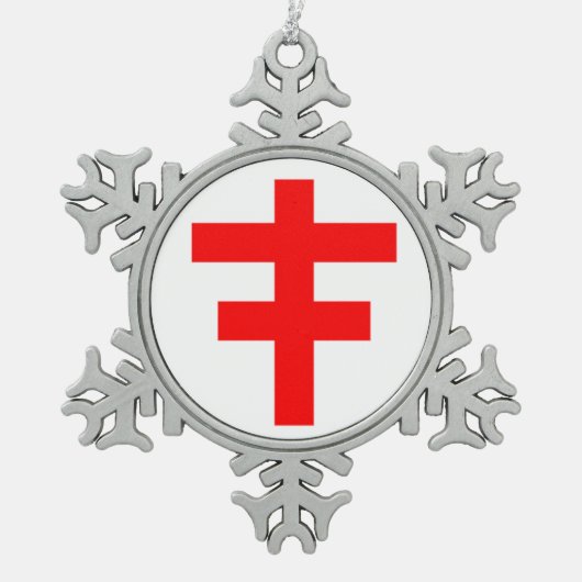KNIGHTS TEMPLAR SCHNEEFLOCKEN Zinn-Ornament (Vorderseite)