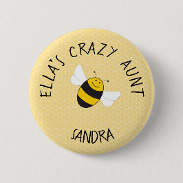 Knisternde Tante für Hummelbrenne Babydusche Button