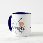 Knit Happens Funny Knitting Pun Tasse (Vorderseite Links)