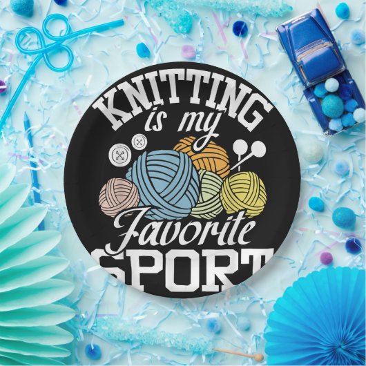 Knit Happens Funny Knitting Shirt Knitters Pride Pappteller (Party)