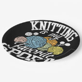 Knit Happens Funny Knitting Shirt Knitters Pride Pappteller (Schrägansicht)