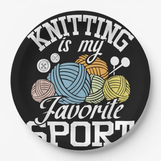 Knit Happens Funny Knitting Shirt Knitters Pride Pappteller (Vorderseite)