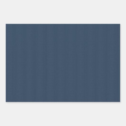 Knit pattern simple navy blue Christmas holiday Geschenkpapier Set (Vorderseite)
