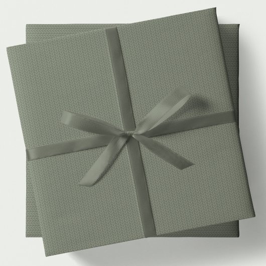 Knit pattern simple sage green Christmas holiday Geschenkpapier Set
