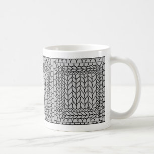 KNIT PURL GRAUE Weiße Tasse