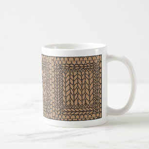 KNIT PURL TAN Weiße Tasse