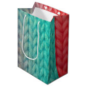 Knit Stitching Texture in Gradient Colors Mittlere Geschenktüte (Vorderseite Schrägansicht)