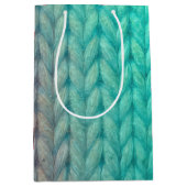 Knit Stitching Texture in Gradient Colors Mittlere Geschenktüte (Vorderseite)