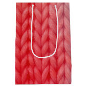 Knit Stitching Texture in Gradient Colors Mittlere Geschenktüte (Rückseite)