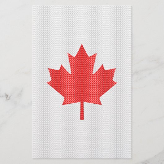 Knit Style Maple Leaf Knitting Motiv Briefpapier (Vorderseite)