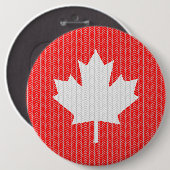 Knit Style Maple Leaf Knitting Motiv Button (Vorne & Hinten)