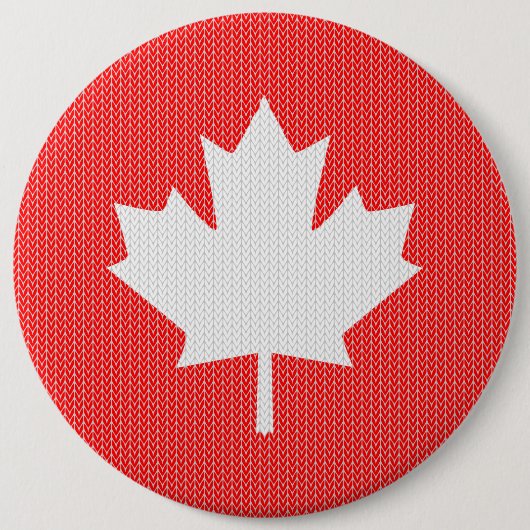 Knit Style Maple Leaf Knitting Motiv Button (Vorderseite)