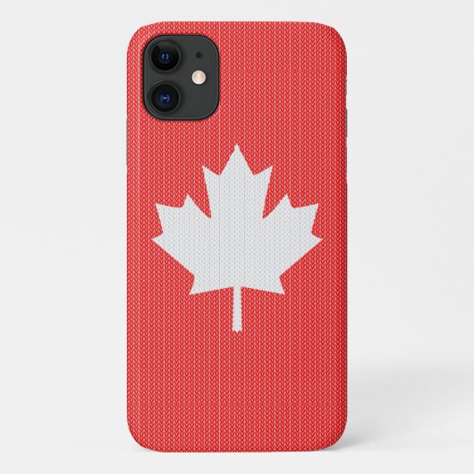 Knit Style Maple Leaf Knitting Motiv Case-Mate iPhone Hülle (Rückseite)