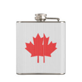 Knit Style Maple Leaf Knitting Motiv Flachmann (Rückseite)