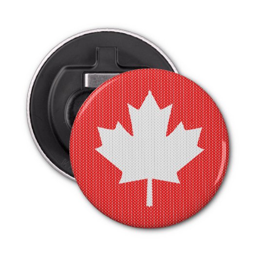 Knit Style Maple Leaf Knitting Motiv Flaschenöffner (Vorderseite)